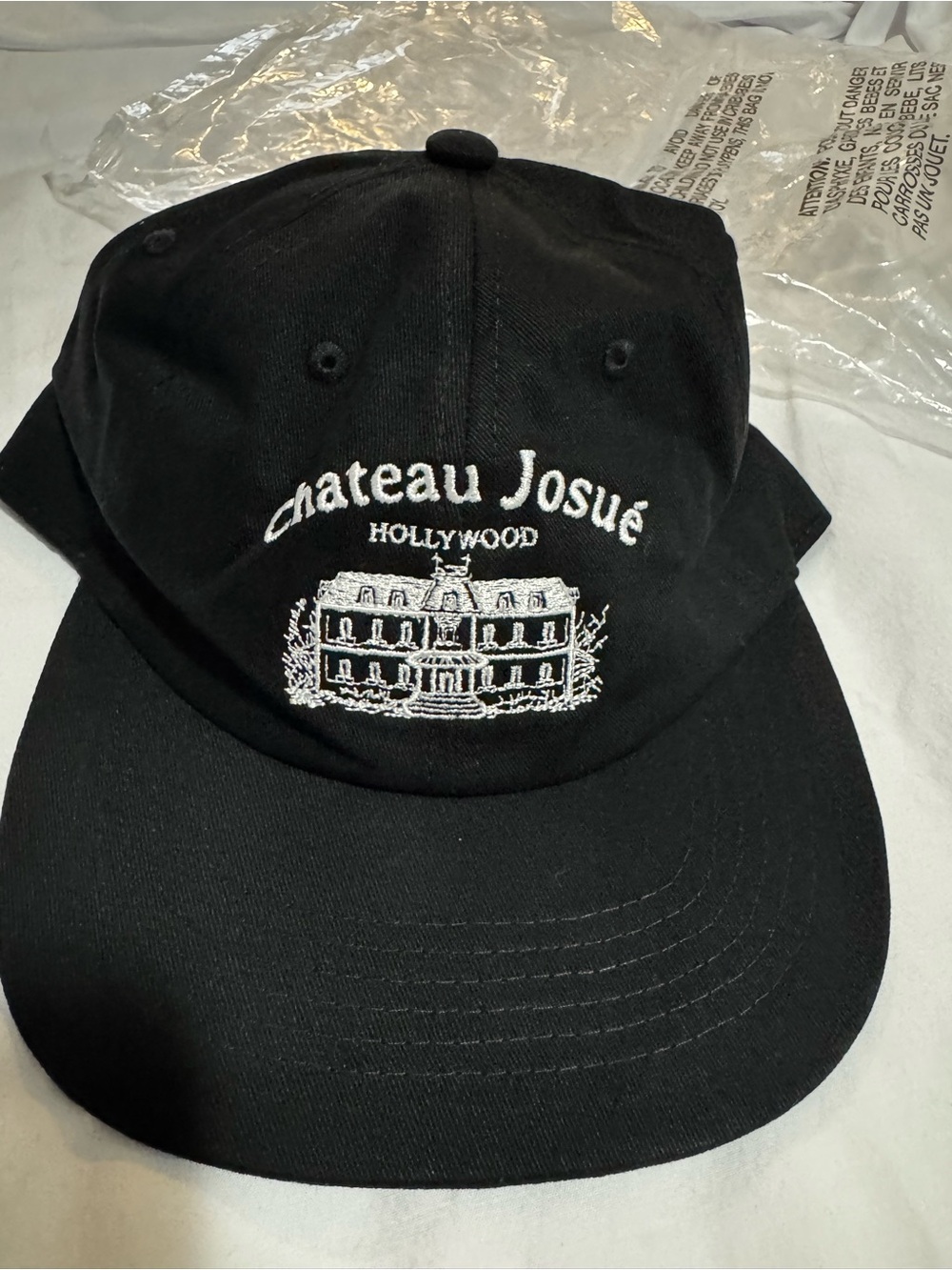 Gallery Dept Black Cap with White Chateau Josué Embroidery